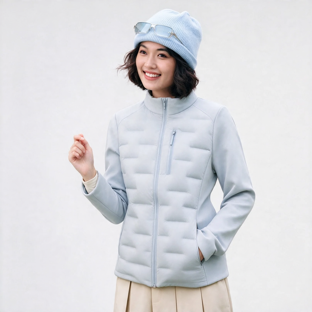 Schlanke Damen-Daunenjacke, Weißentendaunen, leicht und warm