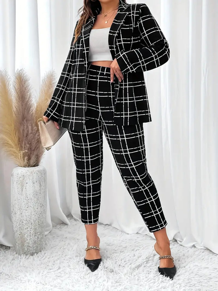 Drune | kariertes Blazer-Set Reversblazer & Kegelhose