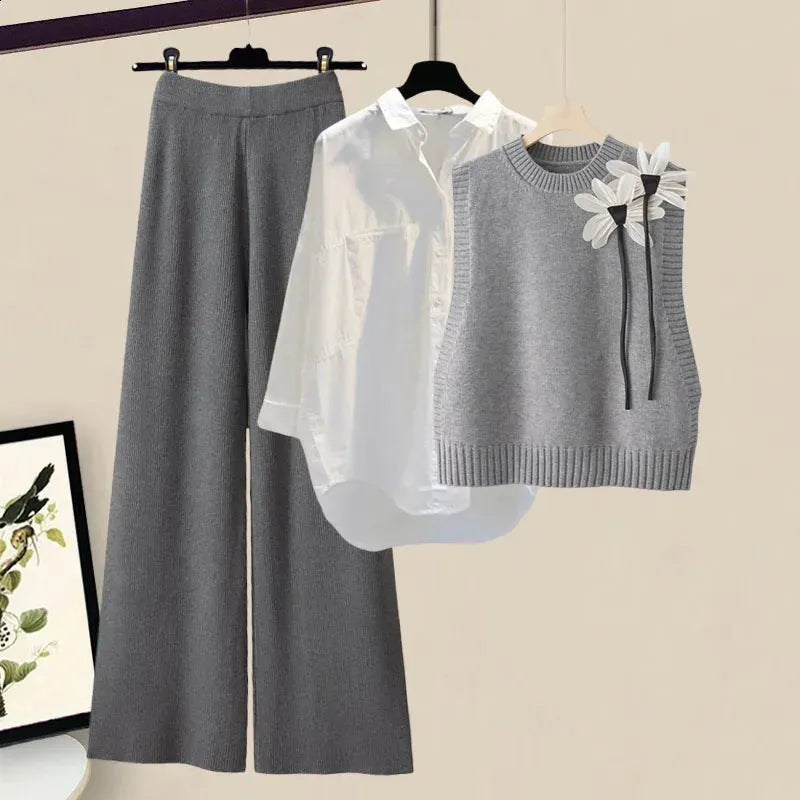 Drune | Herbst Winter Strick 3 Teiliges Satz