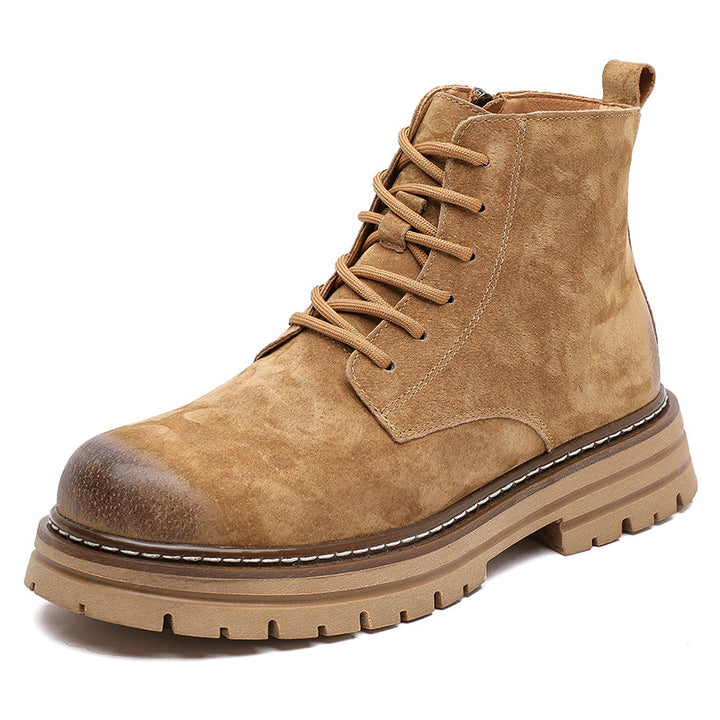 Herren-Lederstiefel mit seitlichem Reißverschluss