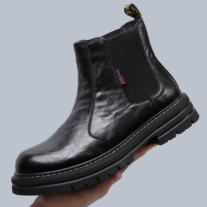 Herren Chelsea-Stiefel, gefüttert, Vintage-Stil, Leder