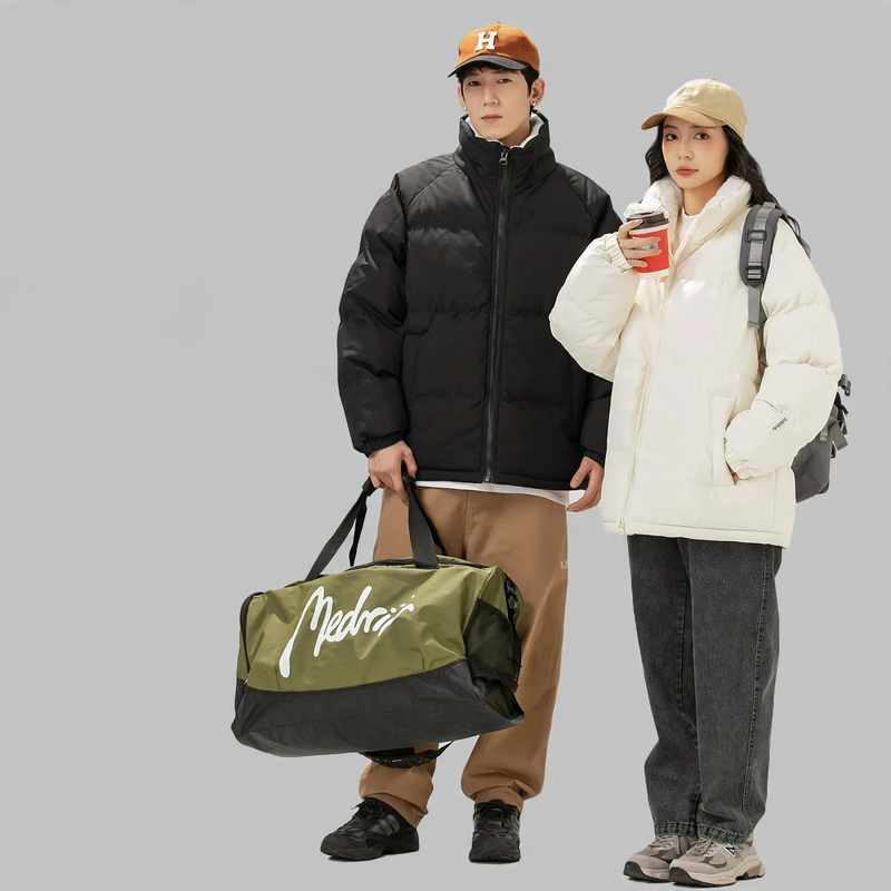 Herren-Steppjacke, winddicht, Stehkragen, locker