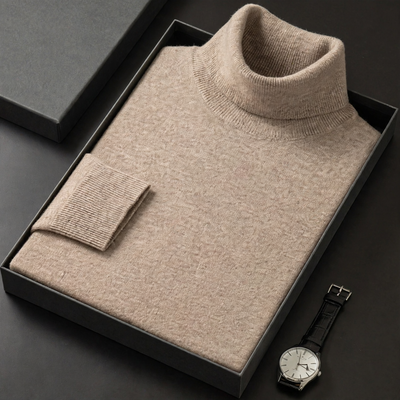 Herren-Wollpullover mit Rollkragen, weich und warm