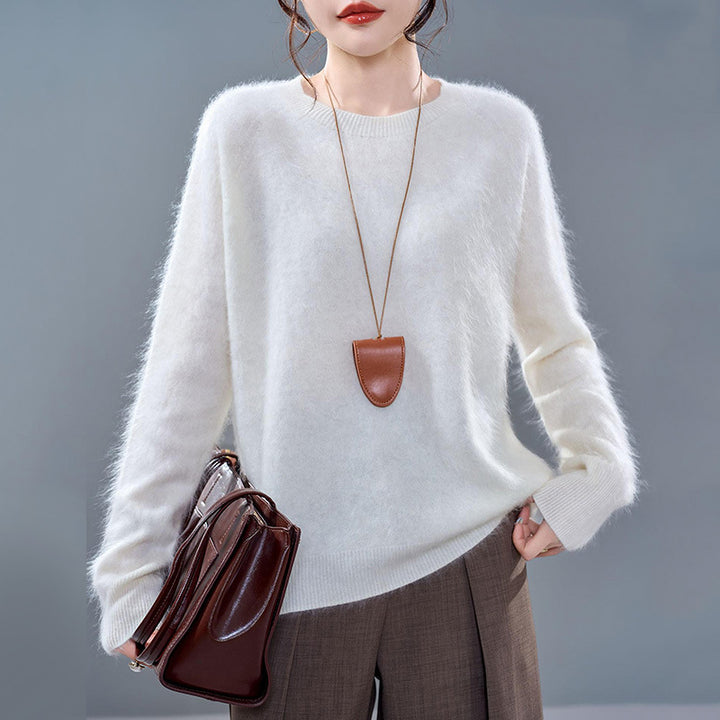 Damen-Strickpullover aus weichem Woll-Kaschmir-Mix