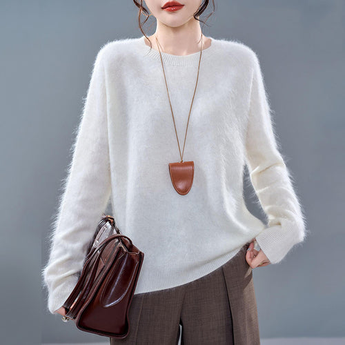 Damen-Strickpullover aus weichem Woll-Kaschmir-Mix