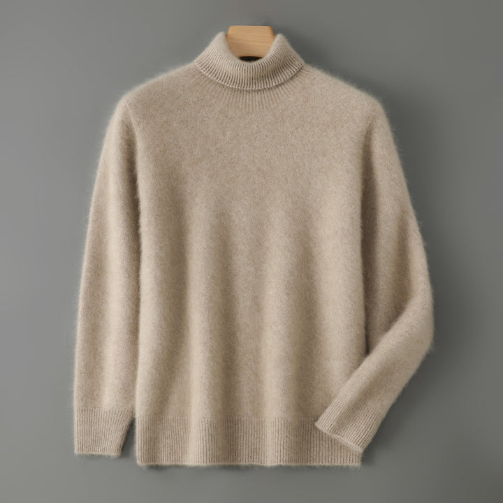 Herren-Pullover aus 100% Wolle mit Stehkragen