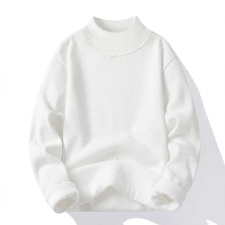Herren-Pullover mit Stehkragen, gefüttert, locker