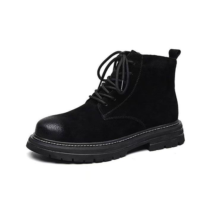 Herren-Lederstiefel mit seitlichem Reißverschluss