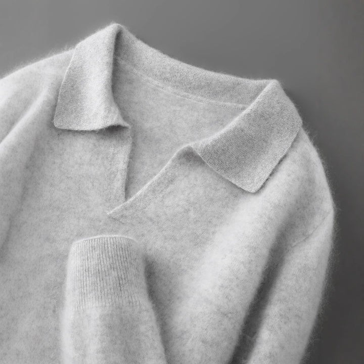 Herren-Wollpullover mit Kragen, Business-Casual