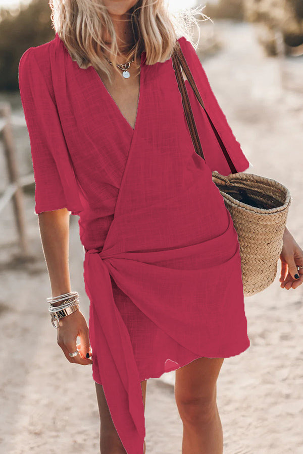 Drune | Sommerliches Luftiges Strandkleid mit Wickelausschnitt für Damen