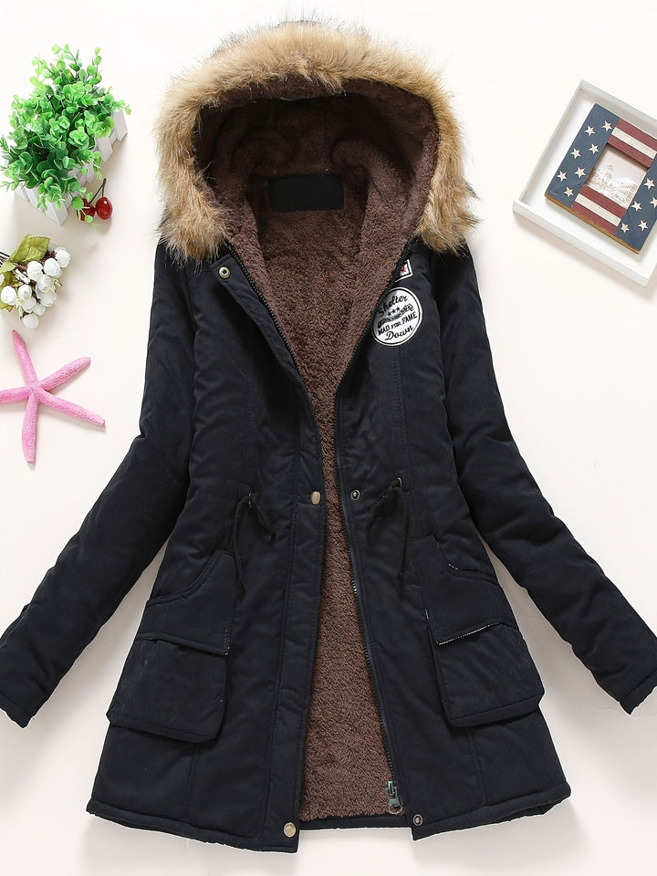 Drune | Warme Winterjacke mit Fleece-Futter und Kapuze für Frauen - Ideale für Herbst/Winter