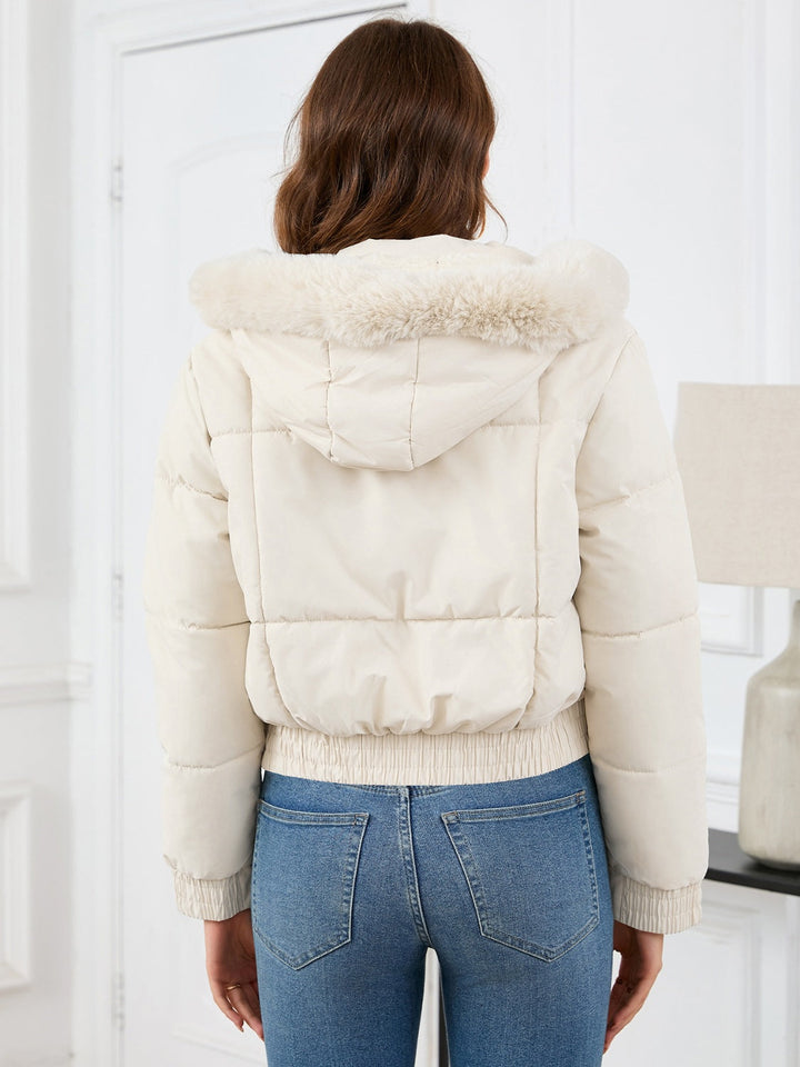 Drune | wattierte Winterjacke mit Fellkapuze und Taschen