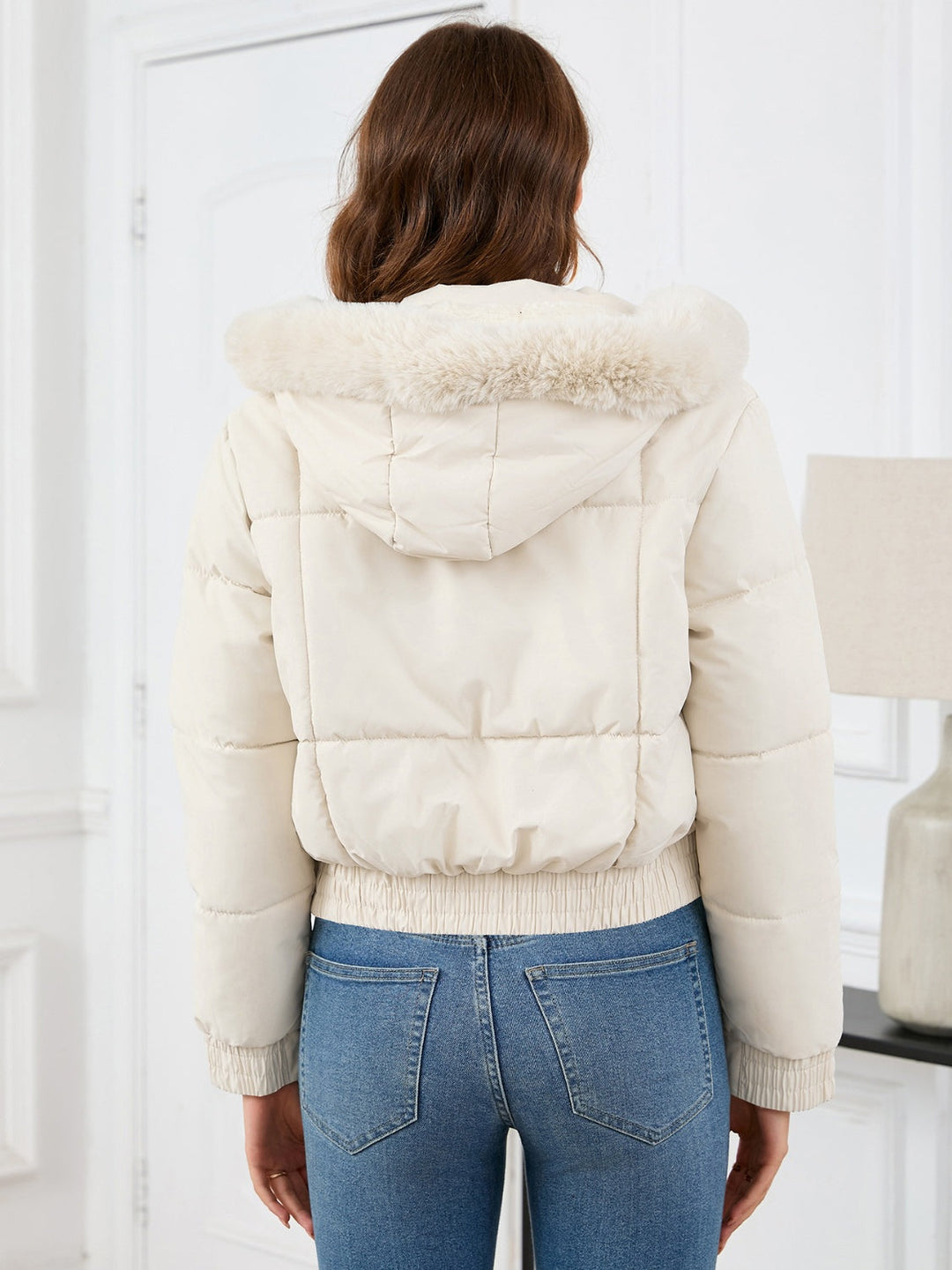 Drune | Cozy padded winter jacket with fur hood and pockets