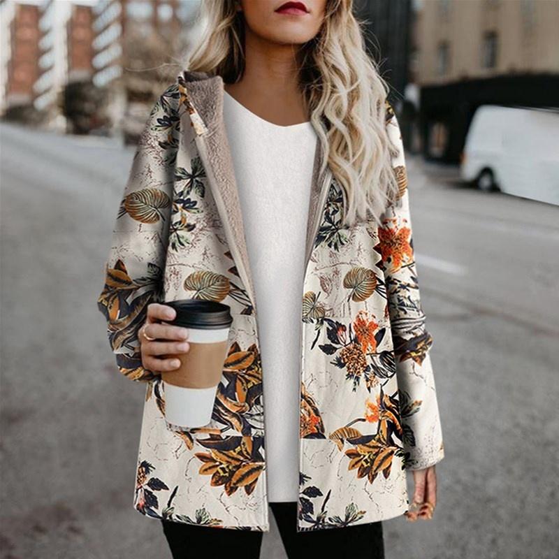 Drune | Warme Damenjacke Mit Blumenmuster