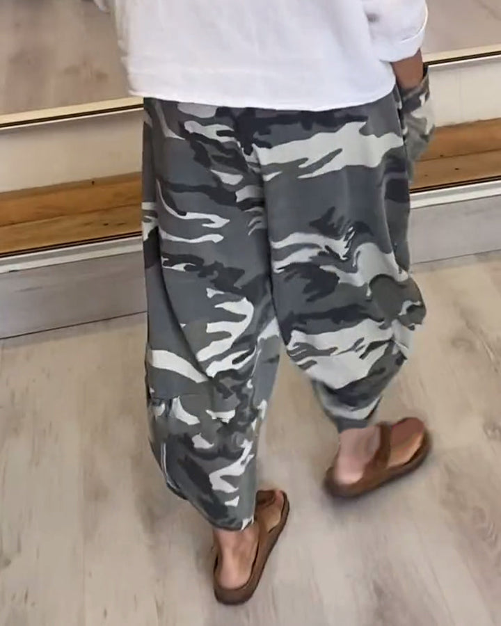 Drune | Hose mit Camouflage Print und Tasche
