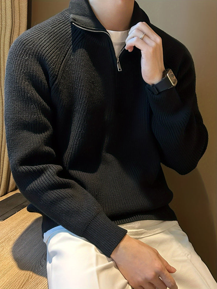 Drune | Lässiger Pullover mit Reißverschluss für Männer