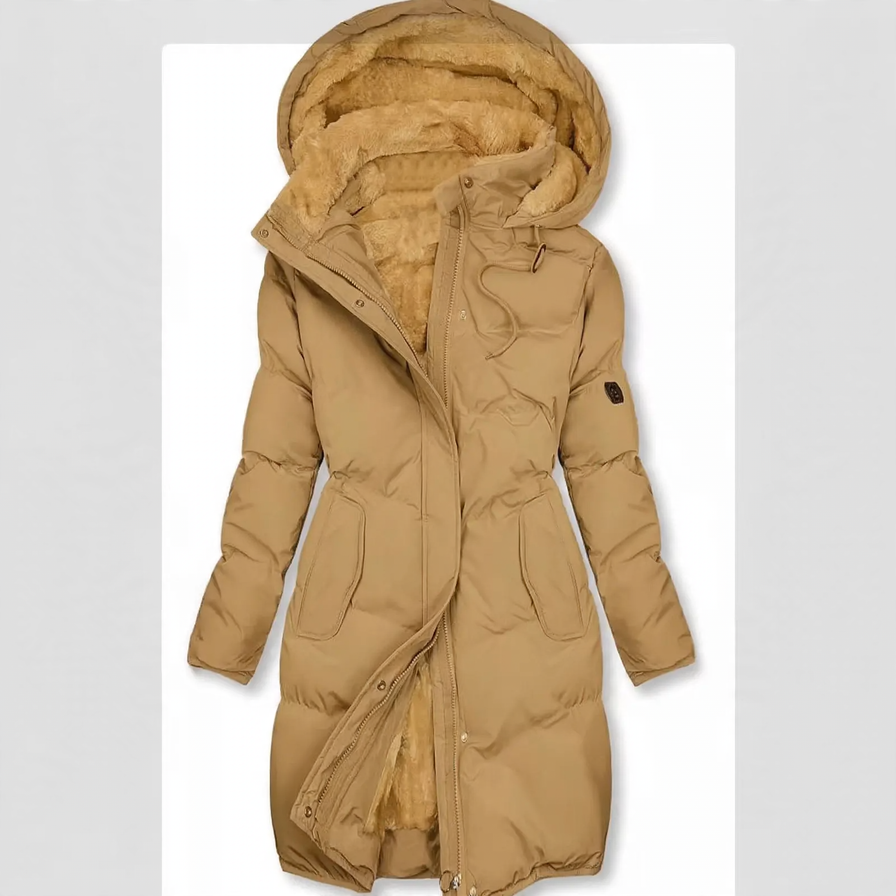 Gefütterte Damenjacke mit Fellkragen