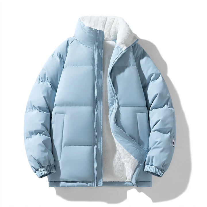 Herren-Steppjacke, winddicht, Stehkragen, locker