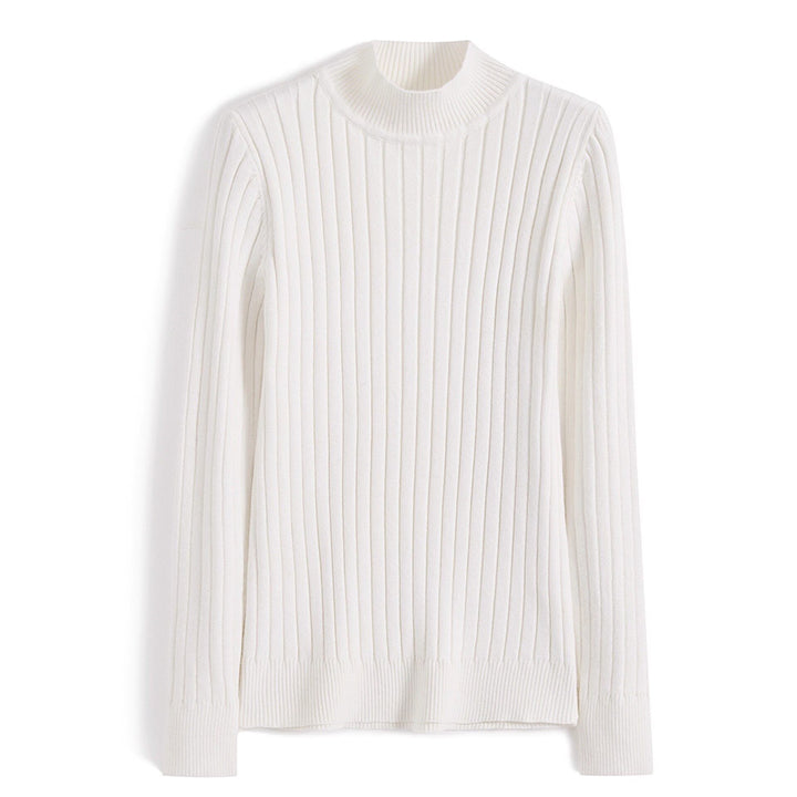 Damen-Strickpullover mit halbem Stehkragen, figurbetont