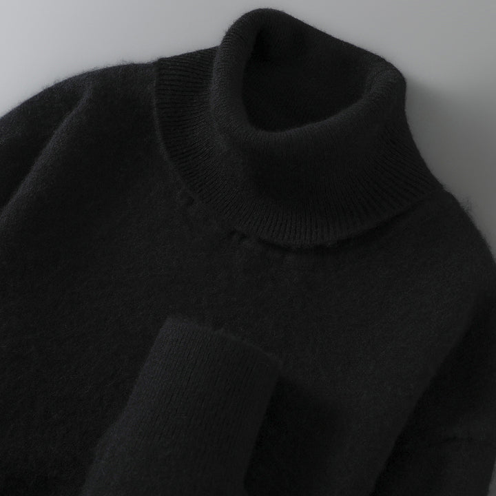Herren-Wollpullover, 100% Wolle, Stehkragen, Business-Stil