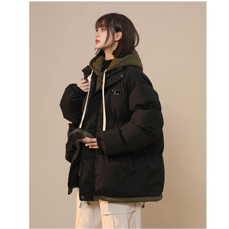 Gefütterte Damen-Winterjacke im Lagen-Look