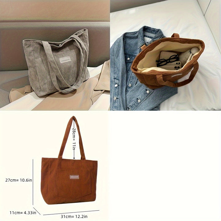 Drune | Elegante Damen-Tasche Aus Hochwertigem Cordstoff Vegan Leather