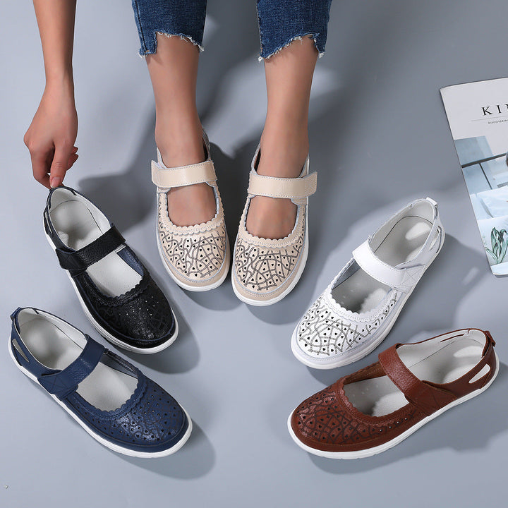 Drune | Orthopädische Komfortschuhe aus weißem Leder für Damen