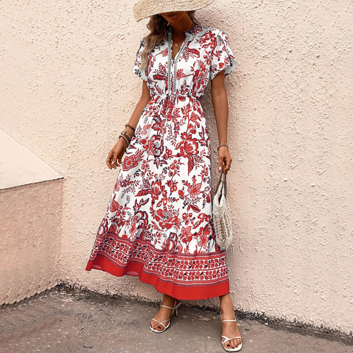 Drune | Retro-Kleid mit ethnischem Print