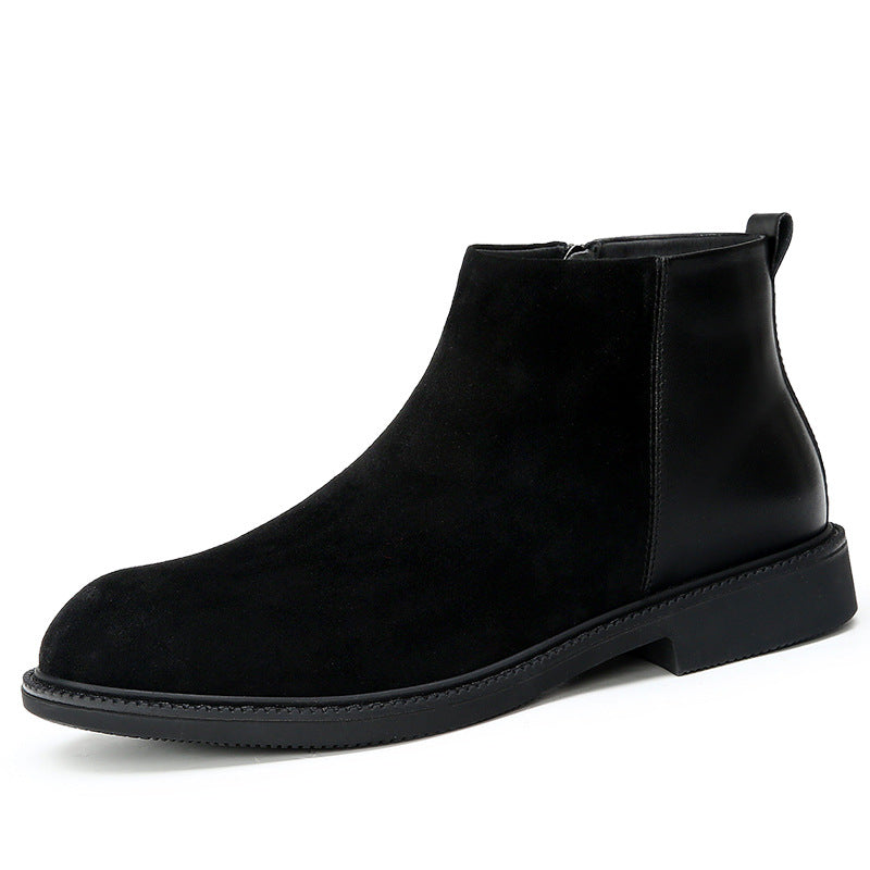 Gefütterte Herren-Lederstiefel, Schnürstiefeletten