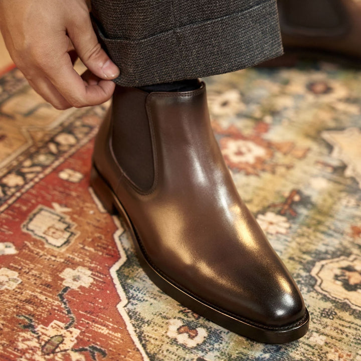 Herren-Chelsea-Boots aus Echtleder, Business-Casual