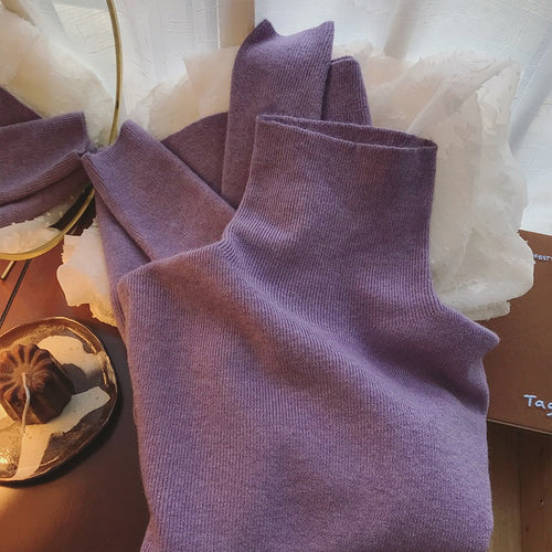 Damen-Rollkragenpullover, einfarbig, Strick