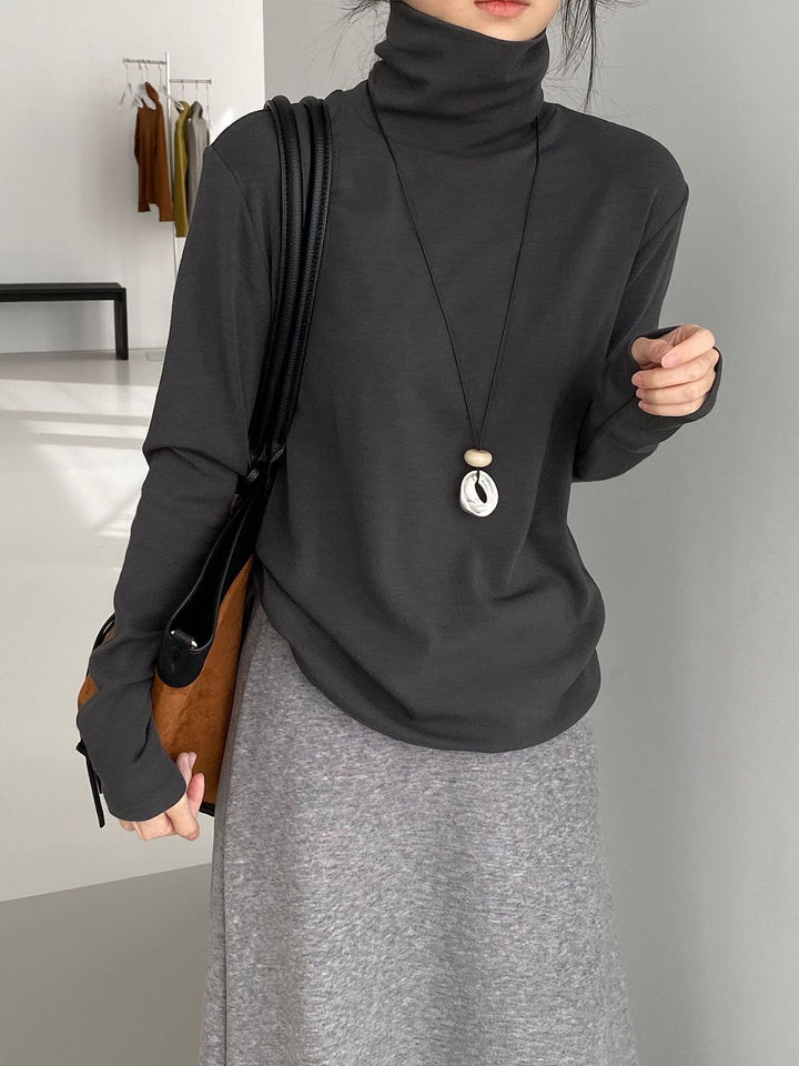Damen-Strickpullover mit Stehkragen, weich