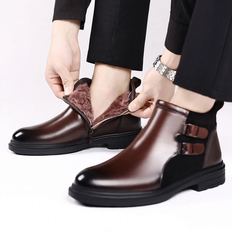 Herren-Chelsea-Stiefel, Rindsleder, Business-Stil