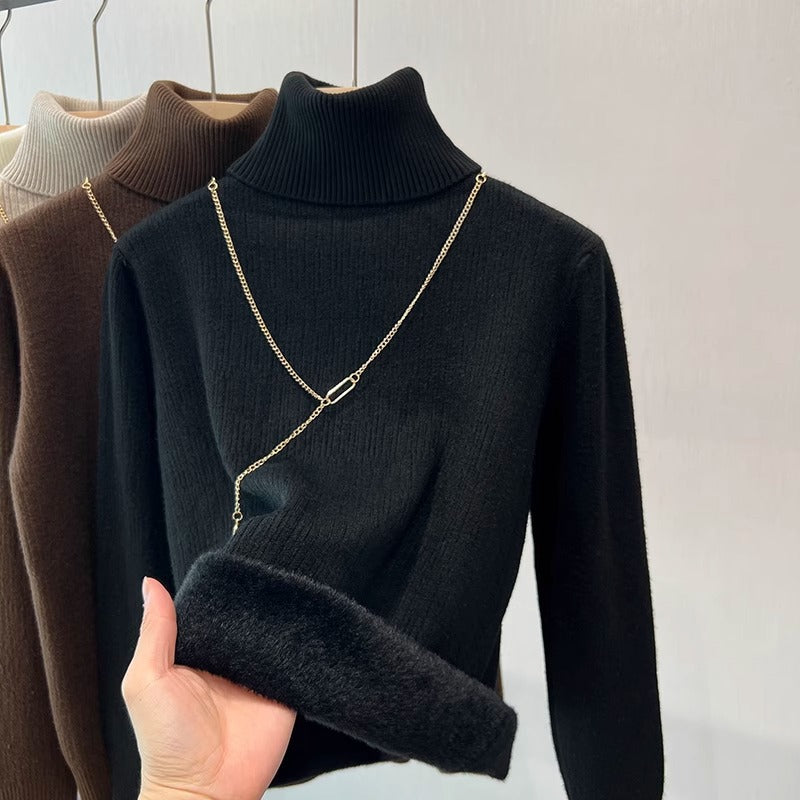 Damen-Unterzieh-Pullover mit Fleece-Futter