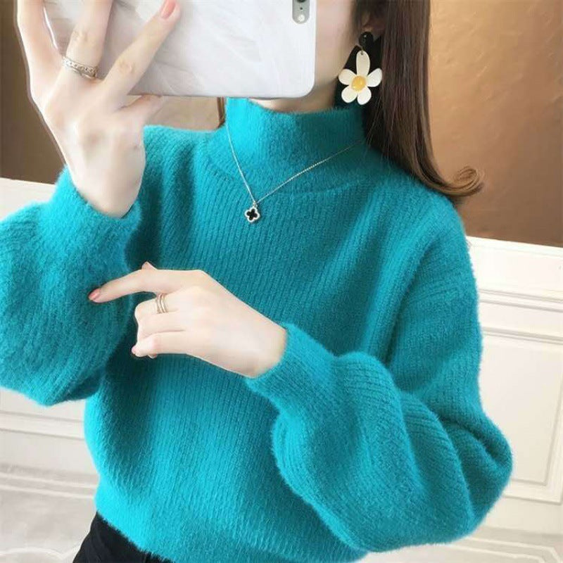 Damen-Pullover, Kurz, Laternenärmel, Strick