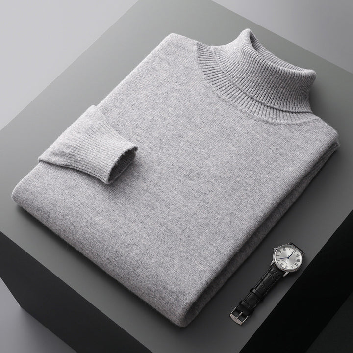 Herren-Rollkragenpullover aus 100% Wolle, große Größen