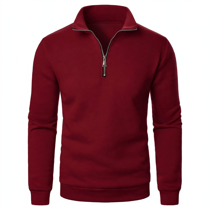 Herren-Sweatshirt mit Stehkragen und Reißverschluss