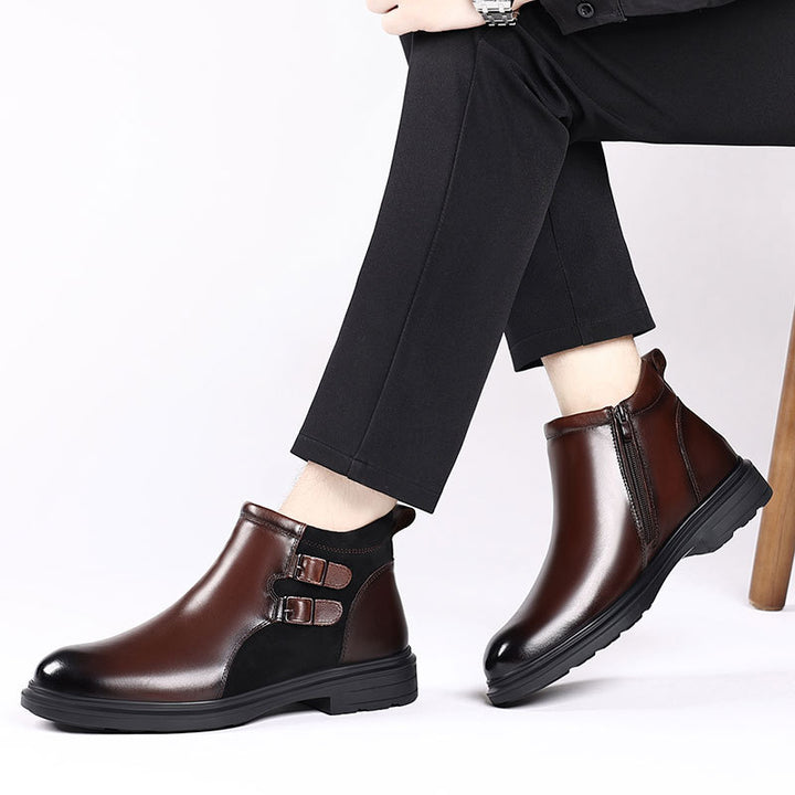 Herren-Chelsea-Stiefel, Rindsleder, Business-Stil