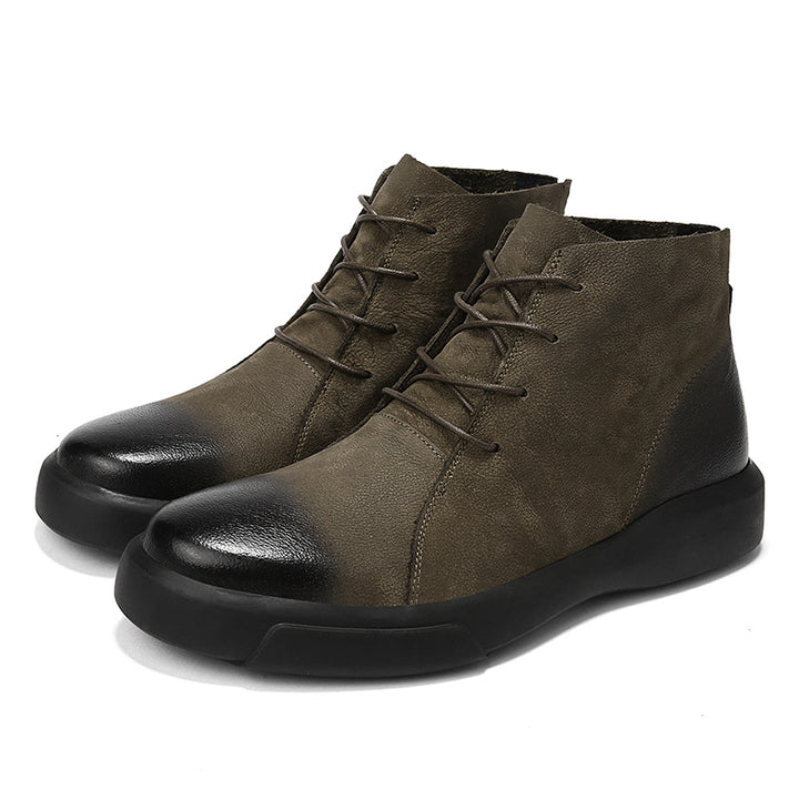 Herren-Martinstiefel aus Leder, knöchelhoch, robust