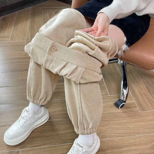 Gefütterte Chenille-Cord-Freizeithose