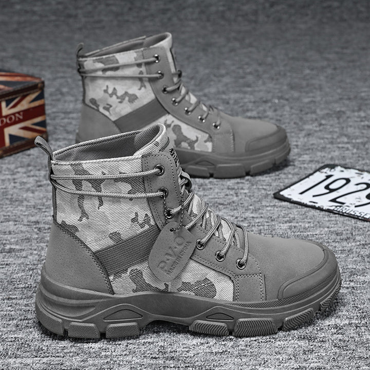 Herren-Arbeitsstiefel, Camouflage, rutschfest, robust