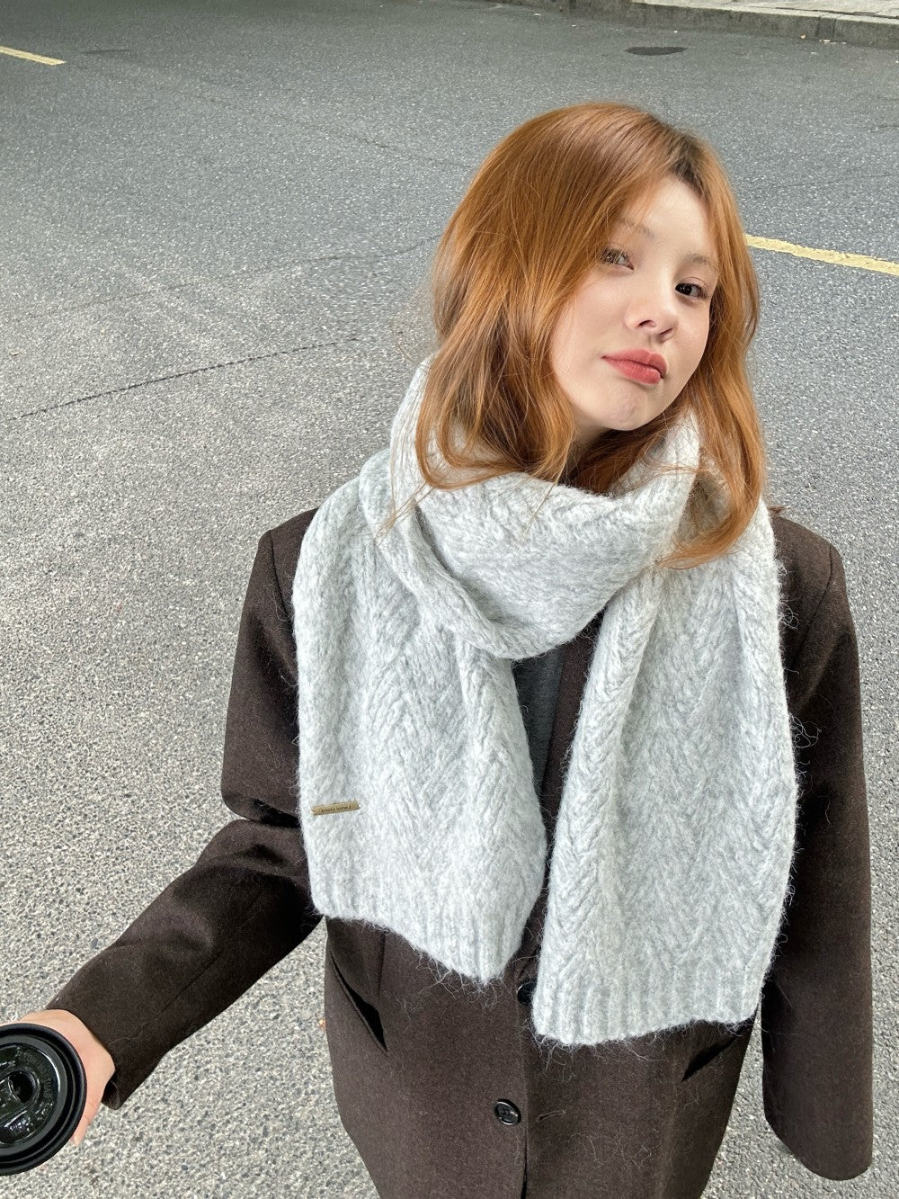 Strickschal aus Alpakawolle