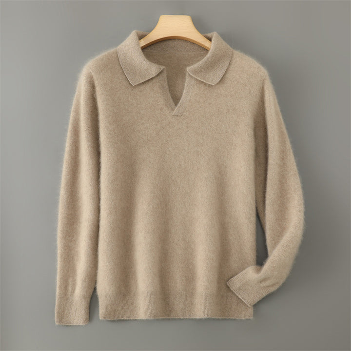 Herren-Wollpullover mit Kragen, Business-Casual