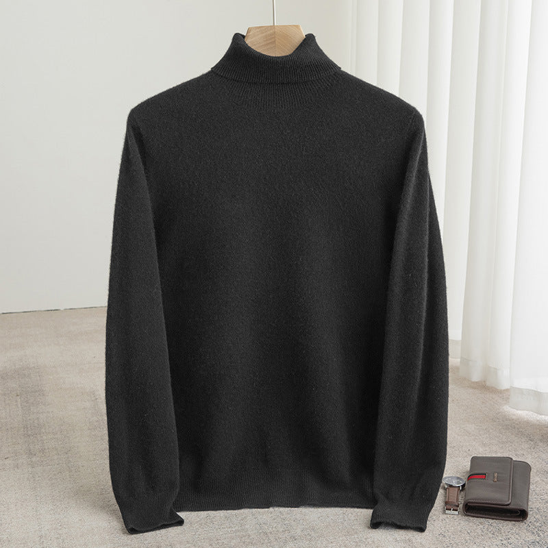 Herren-Rollkragenpullover aus 100% Wolle, nahtlos