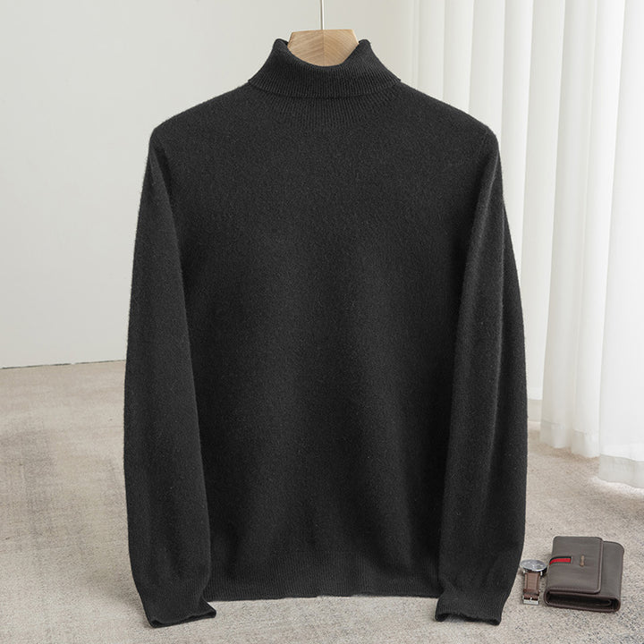 Herren-Rollkragenpullover aus 100% Wolle, nahtlos
