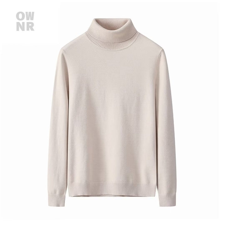 Herren-Strickpullover, schmal geschnitten, Rollkragen