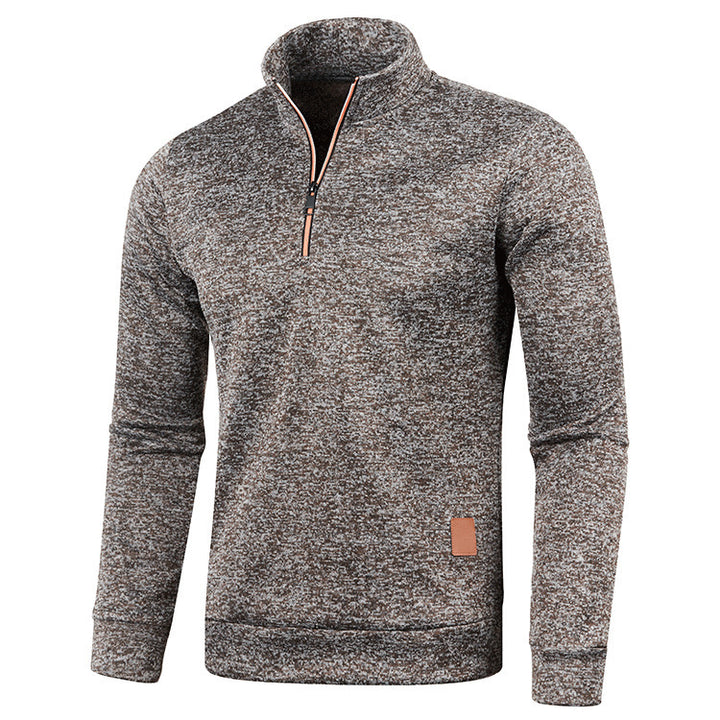 Herren-Strickpullover mit Stehkragen und Reißverschluss