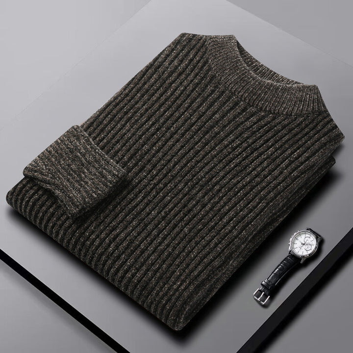 Herren-Chenille-Pullover mit hohem Kragen