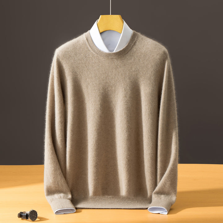 Herren-Kaschmirpullover, Rundhalsausschnitt, Business-Casual