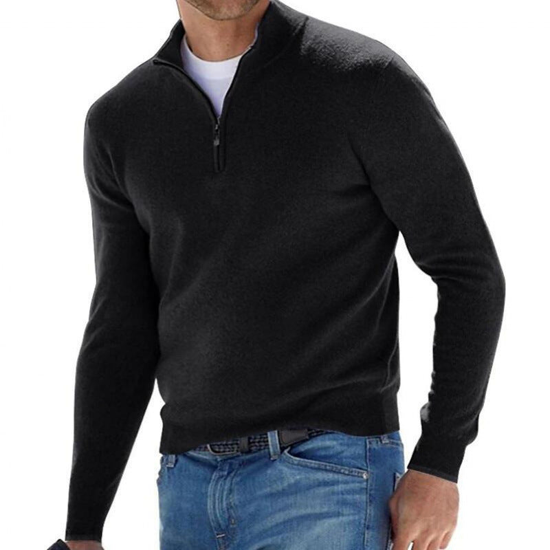 Herren-Langarm-Kaschmirpullover, schlichtes Design